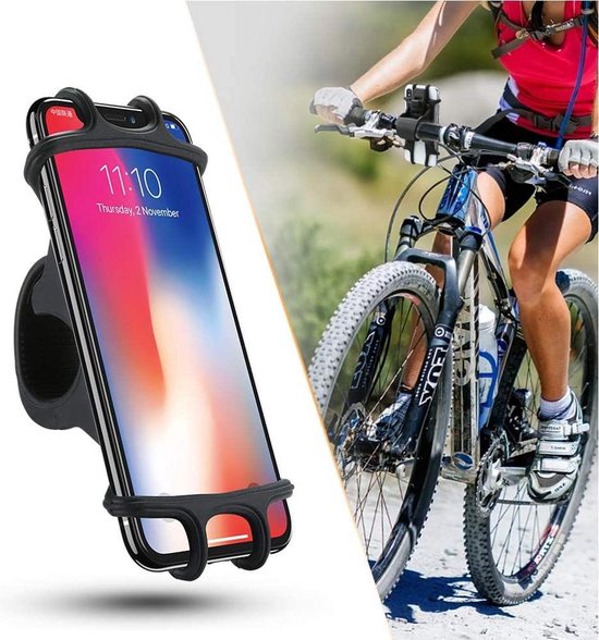 Telefoonhouder fiets – Universele stuurhouder MTB & motor – 360° draaibaar – Voor 4-6 inch smartphones – Zwart-Ilumina Benelux