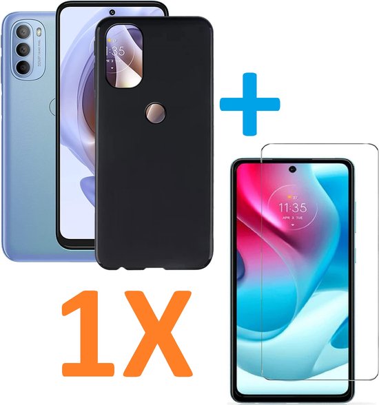Motorola Moto G60/G60s Hoesjes – Soft TPU Siliconen Backcover – Inclusief Screenprotector – Zwart-Ilumina Benelux