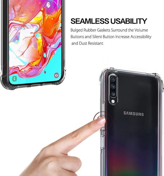 Samsung Galaxy A70S Hoesjes – Soft TPU Siliconen Backcover – Schokbestendig – Zwart-Ilumina Benelux