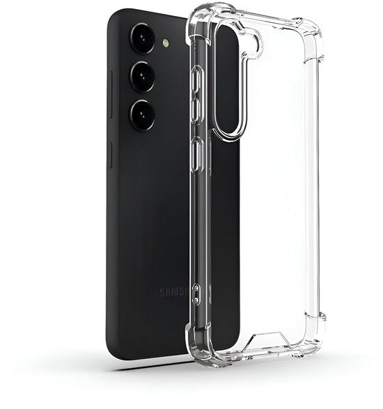 Militaire KKG schokbestendige hoesje met 2 Screenprotector en 1x Cameralen Geschikt voor: Samsung Galaxy S24 Plus - Transparant