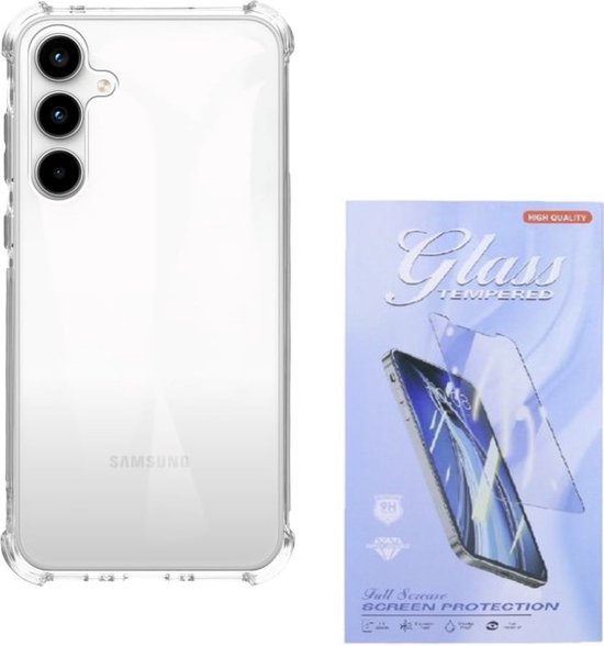 Samsung Galaxy A35 5G Hoesjes – Schokbestendige Siliconen Backcover – Transparant – Inclusief 3x Screenprotector-Ilumina Benelux