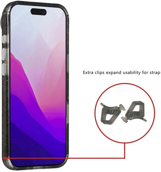 iPhone Air Hoesjes – MagSafe Compatibel – Glitter Design – Krasbestendige Backcover – Zwart-Ilumina Benelux