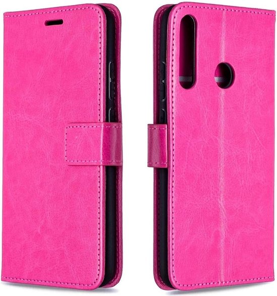 Motorola Moto G8 Power Lite Hoesjes – Portemonnee Book Case – Pasjeshouder – Magneetsluiting – Roze-Ilumina Benelux