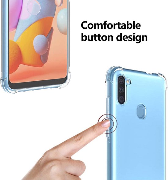 Shockproof Flexibele achterkant Silicone hoesje Transparant Geschikt voor: Samsung Galaxy A11