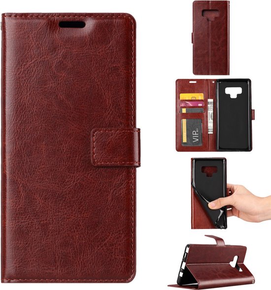 Samsung Galaxy Note 9 Hoesjes – Bookcase Portemonnee Hoes – Pasjeshouder – Magneetsluiting – Bruin-Ilumina Benelux