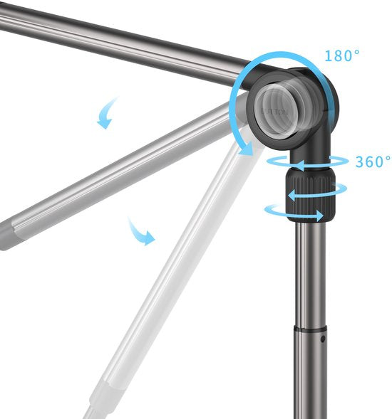 Tablethouder bureau – Universele zwanenhals lazy arm – 360° draaibaar – Klem voor tafel/bed – Aluminium Zilver