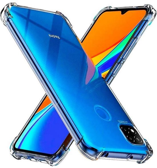 Xiaomi Redmi 9C Hoesjes – Siliconen Bumper Backcover – Schokbestendig – Transparant – 2x Screenprotector Gehard Glas-Ilumina Benelux