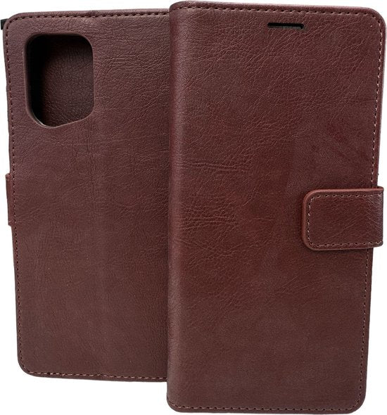 Oppo Find X5 Pro Hoesjes – Portemonnee Book Case – Magneetsluiting – 2x Screenprotector Gehard Glas – Bruin-Ilumina Benelux