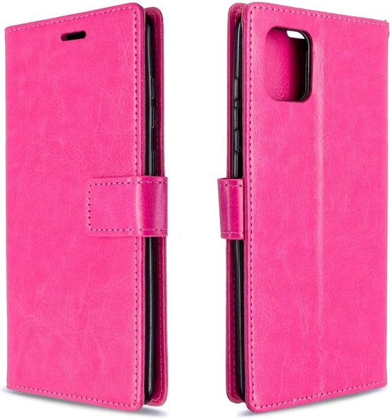 Samsung Galaxy A41 Hoesjes – Portemonnee Hoes – 2 Pack Screenprotector – Pasjeshouder – Roze