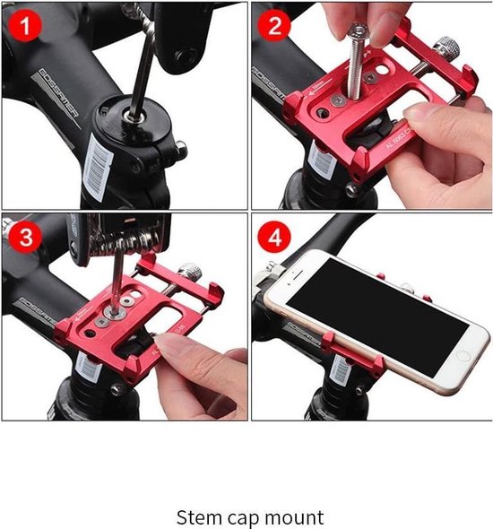 Telefoonhouder fiets – Aluminium stuurhouder – 360° draaibaar – Verstelbaar – Zwart-Ilumina Benelux