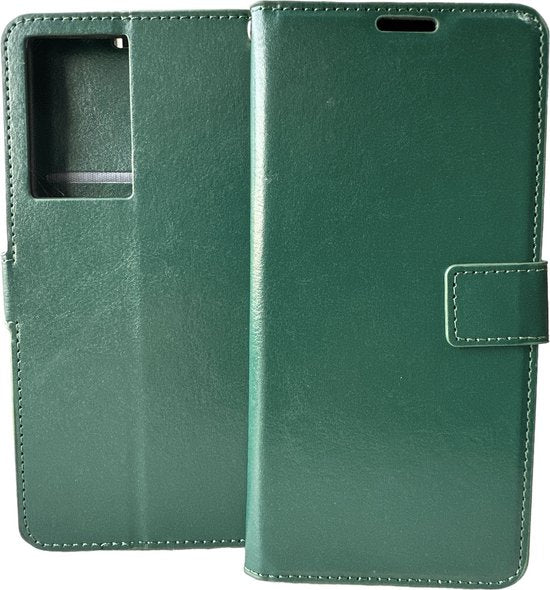 Motorola Edge 20 Hoesjes – Portemonnee Book Case – Pasjeshouder – Magneetsluiting – Groen-Ilumina Benelux