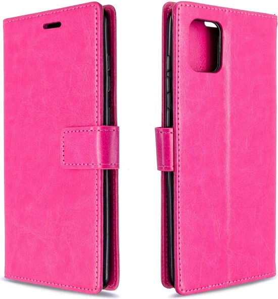 Oppo Reno 4 Pro 5G Hoesjes – Portemonnee Book Case – Pasjeshouder – 2x Gehard Glas Screenprotector – Roze-Ilumina Benelux