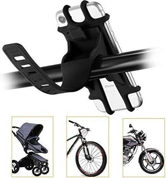 Telefoonhouder fiets – Geschikt voor iPhone & Samsung – Stuurhouder – 360° draaibaar – Zwart-Ilumina Benelux