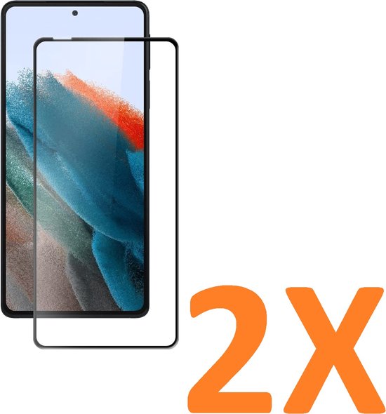 Full Cover Screenprotector - Geschikt voor Motorola Moto E32 / E32 - 9H Glas (2-Pack)