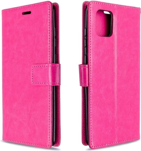 OnePlus 8T Hoesjes – Portemonnee Book Case – Pasjeshouder – 2x Screenprotector Gehard Glas – Roze-Ilumina Benelux