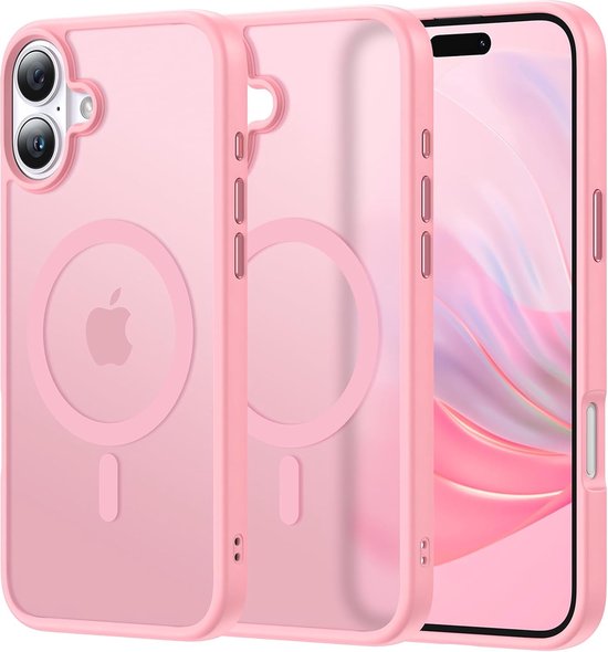 iPhone 16 Hoesjes – MagSafe Backcover – Magnetische Ring – Roze-Ilumina Benelux