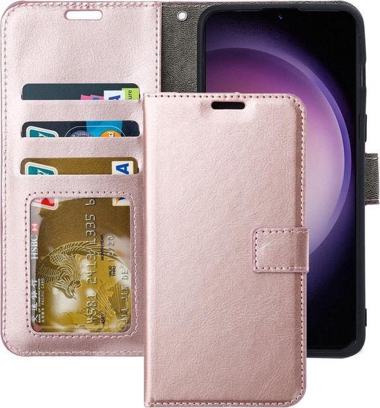 Samsung Galaxy S23 Ultra Hoesjes – Portemonnee Book Case – Pasjeshouder – Magneetsluiting – Roségoud-Ilumina Benelux