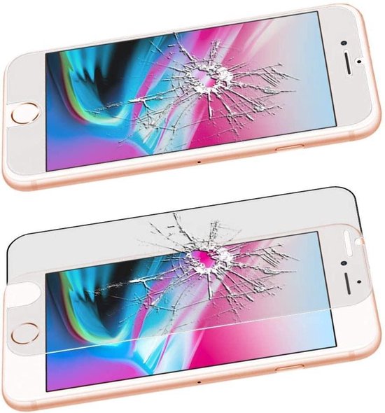 iPhone 7 Plus/8 Plus Hoesjes – Soft TPU Siliconen Backcover – 2x Gehard Glas Screenprotector – Transparant-Ilumina Benelux