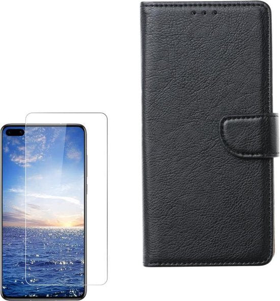 Huawei P40 Lite 5G Hoesjes – Portemonnee Backcover – Pasjeshouder – 2x Screenprotector – Zwart-Ilumina Benelux