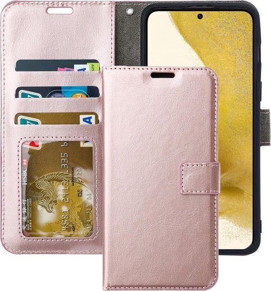 Samsung Galaxy S21 FE Hoesjes – Portemonnee Book Case – Pasjeshouder – Magneetsluiting – Roségoud-Ilumina Benelux