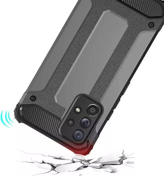 Schokbestendig Heavy Duty Armor Hoesje Geschikt voor: Samsung Galaxy A33 5G Back Cover - Rood