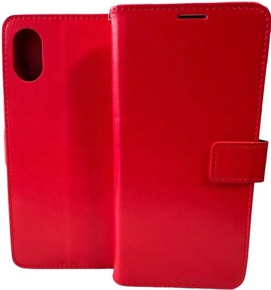Samsung Galaxy A03 Core Hoesjes – Portemonnee Book Case – Pasjeshouder – Magneetsluiting – Rood-Ilumina Benelux