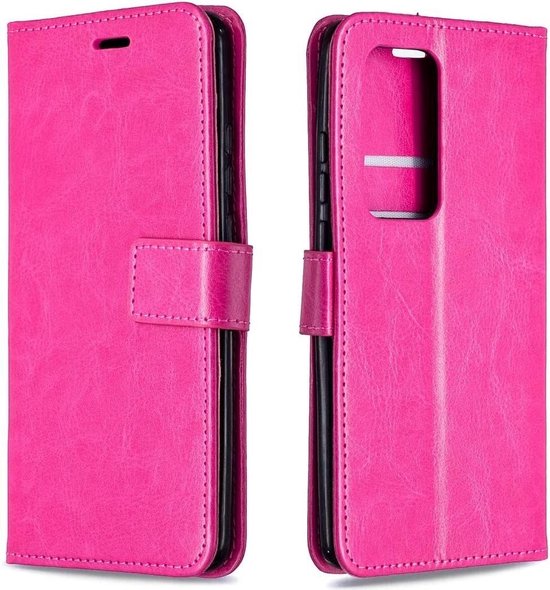 Huawei P Smart 2021 Hoesjes – Portemonnee Book Case – Pasjeshouder – Magneetsluiting – Roze-Ilumina Benelux