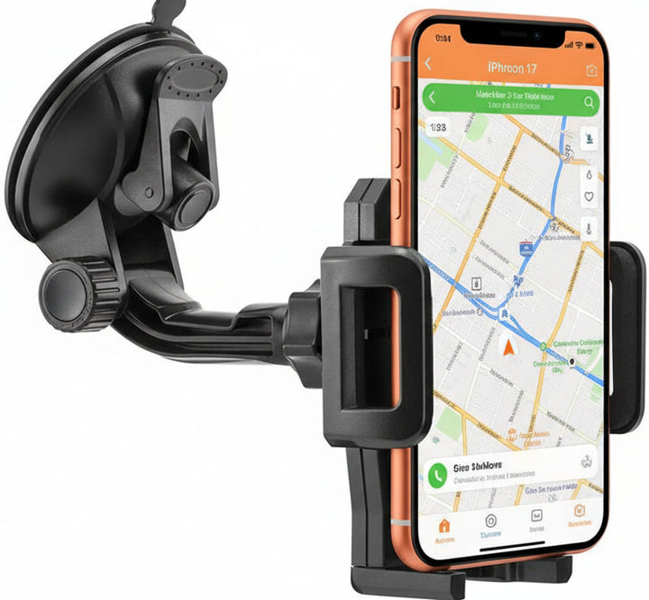 Telefoonhouder auto – Voorruit & Dashboard – 360° Draaibaar – Universeel – Zuignap Zwart-Ilumina Benelux