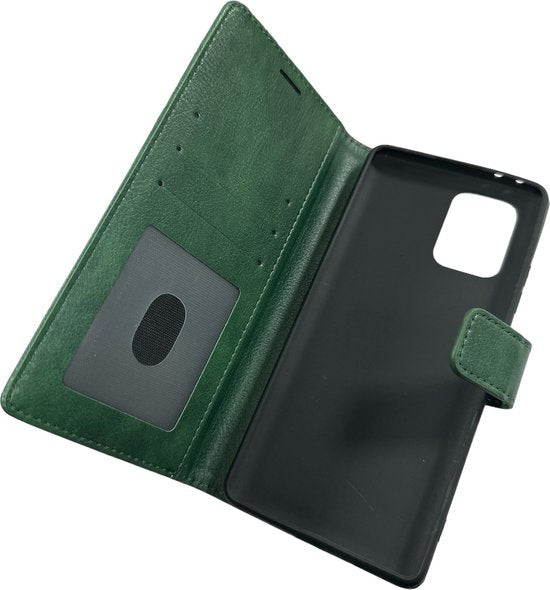 Samsung Galaxy S10 Lite Hoesjes – Portemonnee Book Case – Pasjeshouder – Magneetsluiting – Groen-Ilumina Benelux