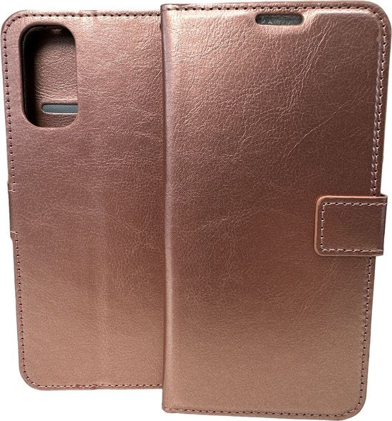 Oppo Reno 4 Pro 5G Hoesjes – Portemonnee Book Case – Pasjeshouder – Magneetsluiting – Roségoud-Ilumina Benelux