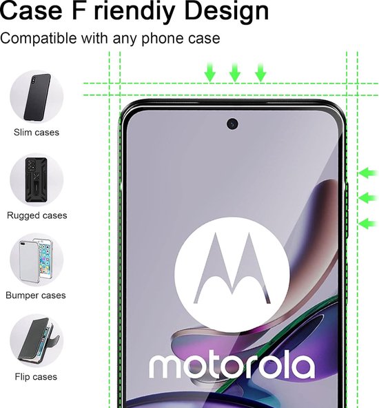 Screenprotector - Geschikt voor Motorola MOTO G13/ G23/ G53 5G - 9H Glas (3-Pack)