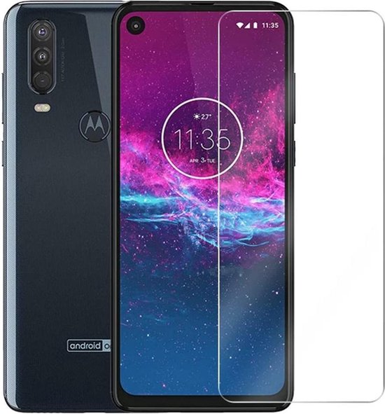Screenprotector - Geschikt voor Motorola One Action - 9H Glas (1-Pack)