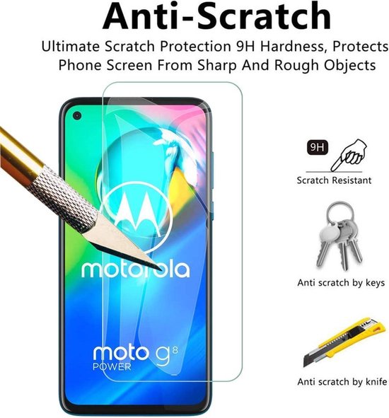 Screenprotector - Geschikt voor Motorola Moto G8 Power Screen Protector [2 - 9H Glas (1-Pack)