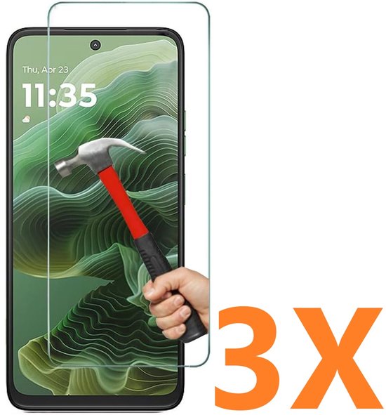 Screenprotector - Geschikt voor Motorola Moto G35 5G - 9H Glas (3-Pack)