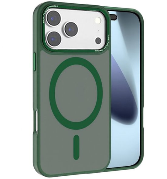 iPhone 17 Pro Max Hoesjes – Matte Backcover – MagSafe Compatibel – Schokbestendig – Groen