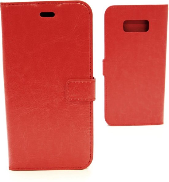 Samsung Galaxy S8 Hoesjes – Portemonnee Hoes – Pasjeshouder – Magneetsluiting – Rood-Ilumina Benelux