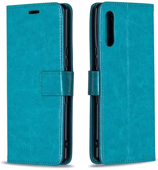 Sony Xperia 10 II Hoesjes – Portemonnee Bookcase – Magneetsluiting – 2 Pack Screenprotector Gehard Glas – Turquoise-Ilumina Benelux