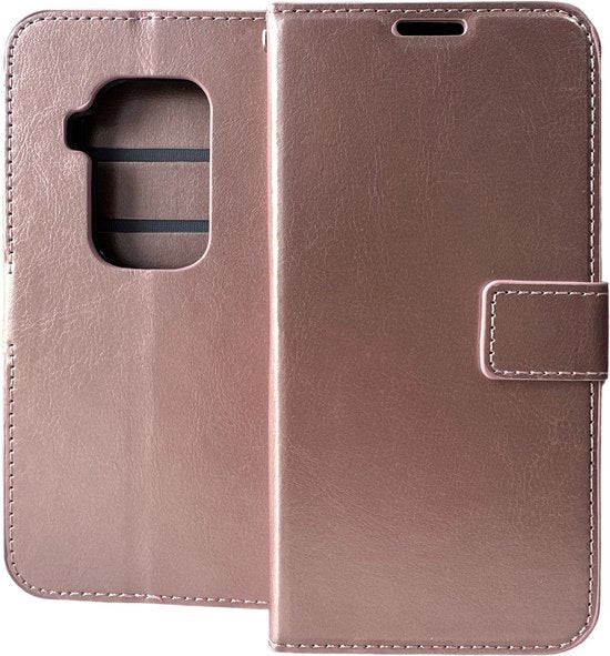 Motorola One Zoom Hoesjes – Portemonnee Book Case – Magneetsluiting – 2x Screenprotector – Roségoud-Ilumina Benelux