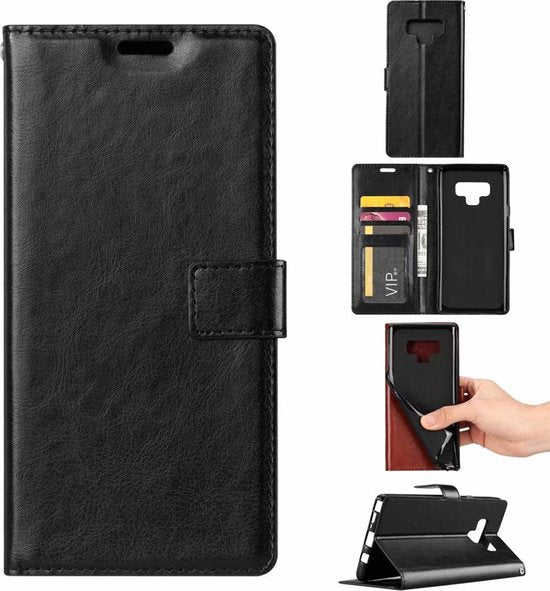 Samsung Galaxy Note 9 Hoesjes – Bookcase Portemonnee Hoes – Pasjeshouder – Magneetsluiting – Zwart-Ilumina Benelux