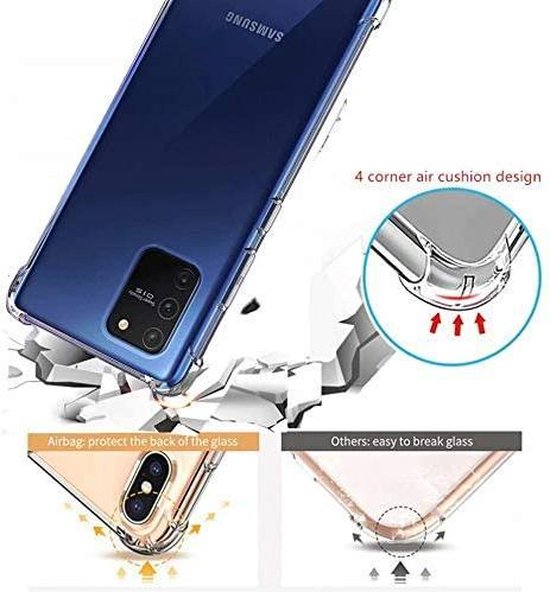 Samsung Galaxy A91 Hoesjes – Siliconen Backcover – Schokbestendig Anti-Shock – Transparant