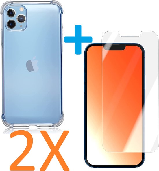 iPhone 12 Mini Hoesjes – Siliconen Backcover Schokbestendig – 2x Screenprotector Gehard Glas-Ilumina Benelux