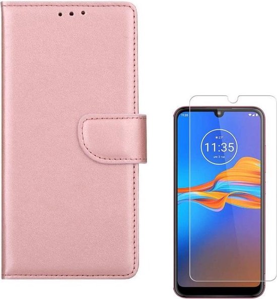 Samsung Galaxy A21 Hoesjes – Portemonnee Hoes – Magneetsluiting – Inclusief 2x Gehard Glas Screenprotector – Roségoud-Ilumina Benelux