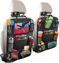 Autostoel Organizer - Universele Autostoel Beschermer - Autostoel Hoes voor Kinderen met Tablet Houder voor iPad & Samsung Galaxy Tab enz. set van 2