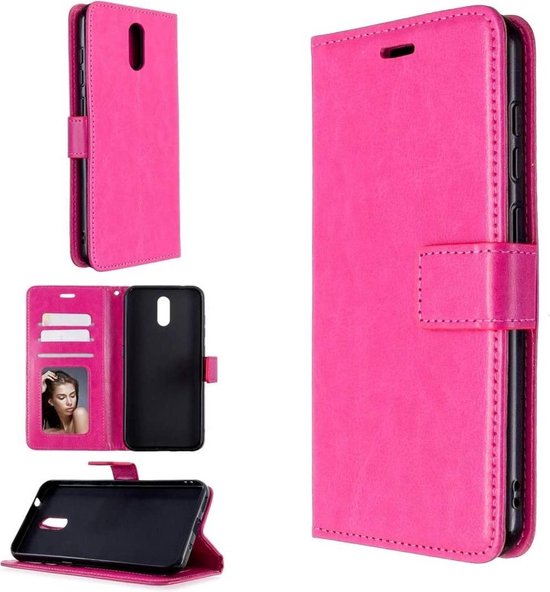 Nokia 3.2 Hoesjes – Bookcase Portemonnee Hoes – Pasjeshouder – Magneetsluiting – Roze-Ilumina Benelux