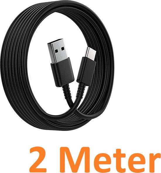 USB-C kabel – USB-A 2.0 oplaadkabel – GoPro/Switch/Xbox Series X/PS5 controller – 2 Meter – Zwart-Ilumina Benelux