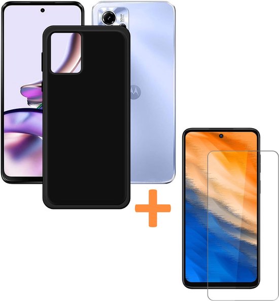 Motorola Moto G13/G23/G53 Hoesjes – Siliconen Backcover – Inclusief 2 Screenprotectors – Zwart
