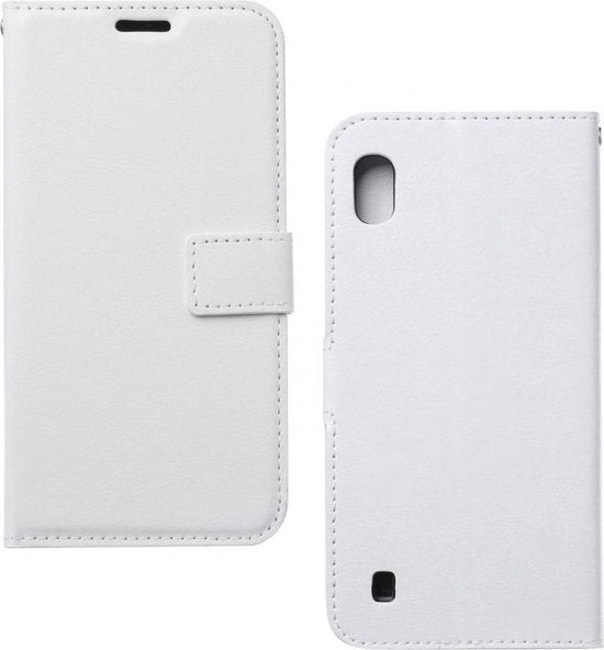 Samsung Galaxy A10 Hoesjes – Portemonnee Hoes – Magneetsluiting – Pasjeshouder – Wit-Ilumina Benelux