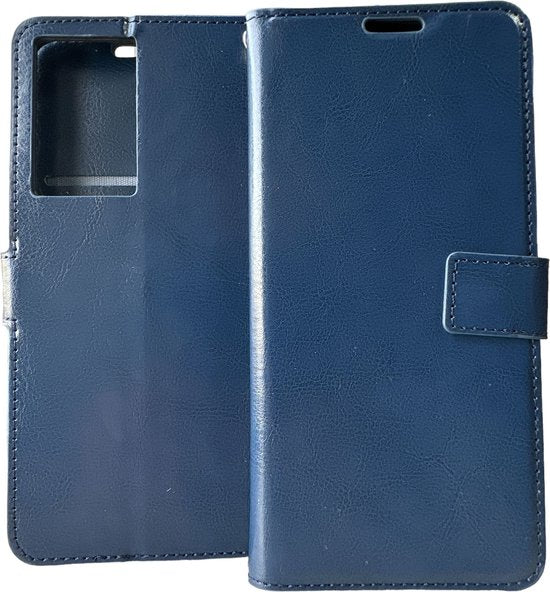 Oppo A78 5G Hoesjes – Portemonnee Bookcase – Pasjeshouder – Inclusief Screenprotector – Blauw-Ilumina Benelux