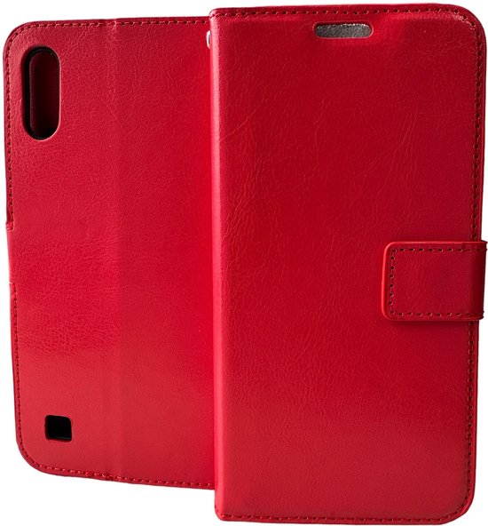 Samsung Galaxy A10 Hoesjes – Portemonnee Book Case – Pasjeshouder – Magneetsluiting – Rood-Ilumina Benelux