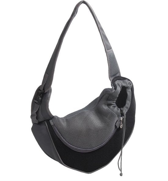 Draagtas Hond - Zwart - Maat L - Hondentas - Schoudertas - Reistas Hond - Stof - Honden - kat - tas - puppy - Draagtas